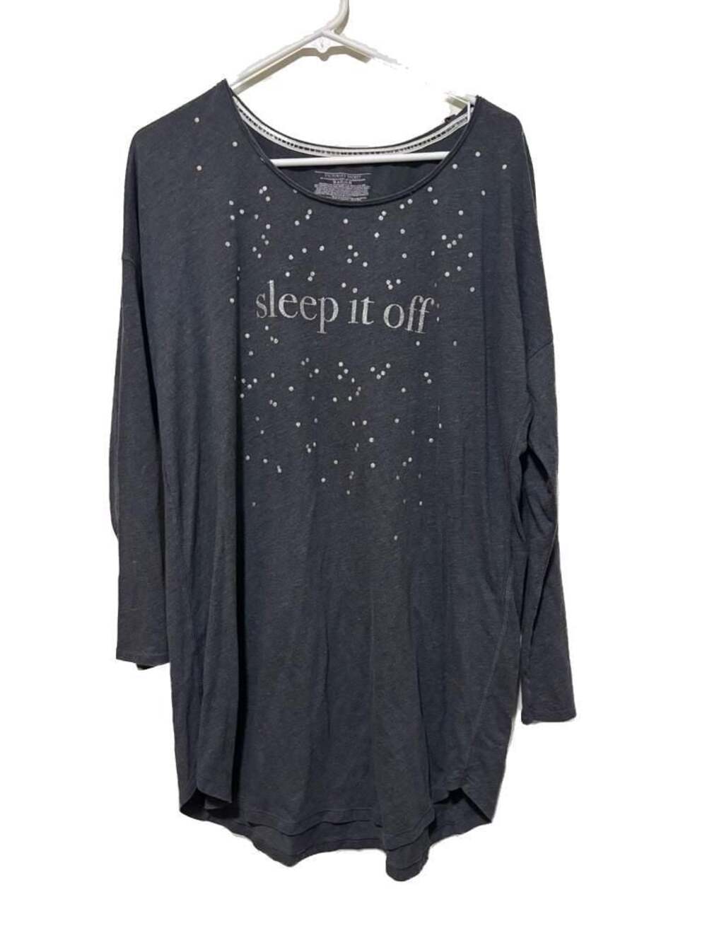 Victoria's Secret Charcoal Gray "sleep it off" Long Sleeve Nightshirt